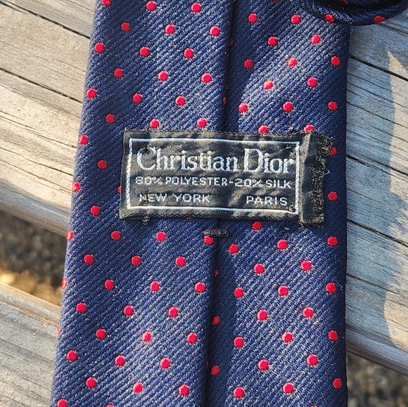 Vintage Christian Dior Polka Dot Tie - Picture 3 of 5